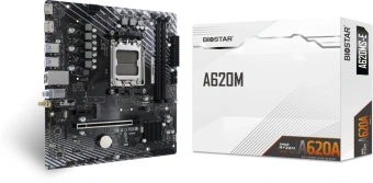Материнская плата Biostar A620MS-E Socket AM5 AMD A620A 2xDDR5 mATX AC`97 8ch(7.1) GbLAN RAID+HDMI+DP - купить недорого с доставкой в интернет-магазине