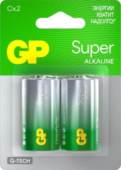 Батарея GP Super G-Tech Alkaline 14A LR14 C (2шт) блистер - купить недорого с доставкой в интернет-магазине