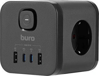 Сетевой разветвитель Buro BU-PW3UC-Plus-B (3 розетки) черный (коробка) - купить недорого с доставкой в интернет-магазине