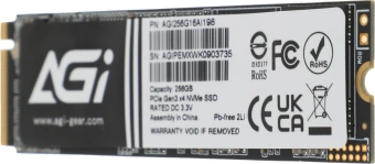 Накопитель SSD AGi PCIe 3.0 x4 256GB AGI256G16AI198 AI198 M.2 2280 OEM - купить недорого с доставкой в интернет-магазине