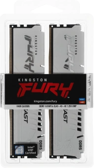 Память DDR5 2x32GB 5200MHz Kingston KF552C40BWK2-64 Fury Beast Expo RTL Gaming PC5-41600 CL40 DIMM 288-pin 1.25В kit single rank с радиатором Ret - купить недорого с доставкой в интернет-магазине