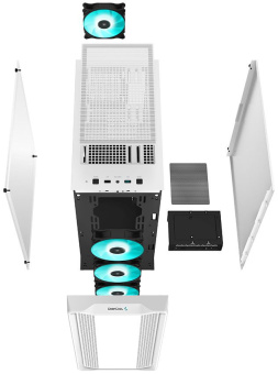 Корпус Deepcool CC560 V2 белый без БП ATX 8x120mm 5x140mm 1xUSB2.0 audio bott PSU - купить недорого с доставкой в интернет-магазине