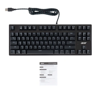 Клавиатура Acer OKW126 механическая черный USB Multimedia for gamer для ноутбука LED (ZL.KBDEE.00G) кабель 1.8м - купить недорого с доставкой в интернет-магазине
