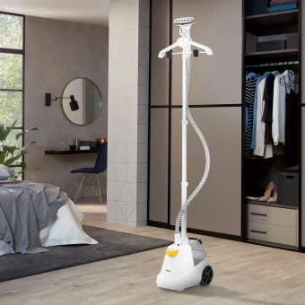 Отпариватель напольный Kitfort КТ-9155 2200Вт белый/черный - купить недорого с доставкой в интернет-магазине