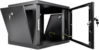 Шкаф коммутационный ЦМО (ШРН-М-9.650-9005) настенный 9U 600x650мм пер.дв.стекл 120кг черный 581мм 22.5кг 180град. 475мм металл - купить недорого с доставкой в интернет-магазине