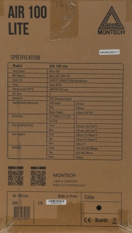 Корпус Montech Air 100 Lite черный без БП mATX 6x120mm 4x140mm 1xUSB2.0 2xUSB3.0 audio bott PSU - купить недорого с доставкой в интернет-магазине
