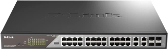Коммутатор D-Link DSS-200G-28MPP/A1A (L2) 24x1Гбит/с 4xКомбо(1000BASE-T/SFP) 518W настраиваемый - купить недорого с доставкой в интернет-магазине