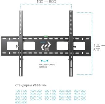Кронштейн для телевизора Kromax STAR-2 черный 32"-90" макс.81кг настенный наклон - купить недорого с доставкой в интернет-магазине