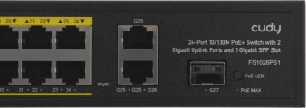 Коммутатор Cudy FS1026PS1 (L2) 24x100Мбит/с 2x1Гбит/с 1SFP 24PoE 24PoE+ 300W неуправляемый - купить недорого с доставкой в интернет-магазине