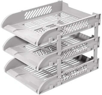 Лоток горизонтальный Deli E9213 GREY E9213 сборный для бумаг 325x241x155мм серый пластик (упак.:3шт) пластиковый пакет - купить недорого с доставкой в интернет-магазине