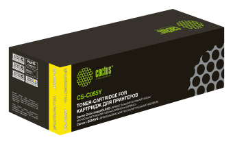 Картридж лазерный Cactus CS-C055Y 055 Y желтый (2100стр.) для Canon LBP663Cdw, LBP664Cx, MF746Cx, MF742Cdw, MF744Cdw - купить недорого с доставкой в интернет-магазине