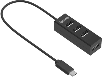 Разветвитель USB-C Buro BPH-C-1906 4порт. черный (BU-USBC-HUB-4U20) - купить недорого с доставкой в интернет-магазине