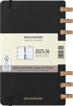 Еженедельник Moleskine ACADEMIC SPIRAL DSSPB12AMWH3 Large 150х210мм 200стр. кремовые страницы спираль черный - купить недорого с доставкой в интернет-магазине