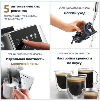 Кофемашина Delonghi ECAM220.31.SB 1450Вт черный/серебристый - купить недорого с доставкой в интернет-магазине