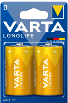 Батарея Varta Longlife LR20 Alkaline D (2шт) блистер - купить недорого с доставкой в интернет-магазине