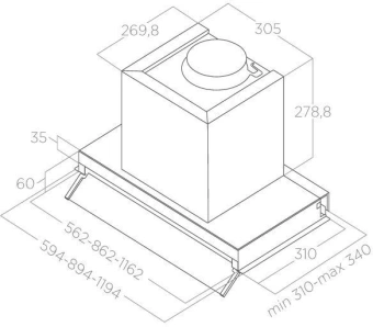 Вытяжка встраиваемая Elica Boxin IXGL/A/90 нержавеющая сталь/стекло белое управление: поворотные переключатели (1 мотор) - купить недорого с доставкой в интернет-магазине