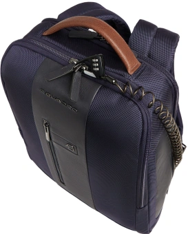 Рюкзак мужской Piquadro Brief2 CA4818BR2/BLUCU темно-синий/коричневый нейлон/натур.кожа - купить недорого с доставкой в интернет-магазине