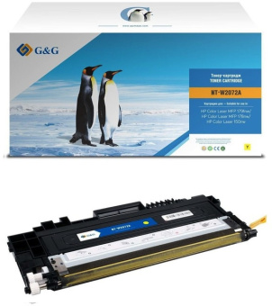 Картридж лазерный G&G GG-W2072A (есть ограничения по прошивке) желтый (700стр.) для HP Color Laser MFP 179fnw/178nw/150nw - купить недорого с доставкой в интернет-магазине