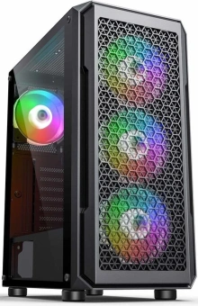 Корпус Accord 3338 черный без БП ATX 6x120mm 1xUSB2.0 1xUSB3.0 audio bott PSU - купить недорого с доставкой в интернет-магазине