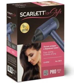 Фен Scarlett SC-HD70I61 2100Вт синий - купить недорого с доставкой в интернет-магазине