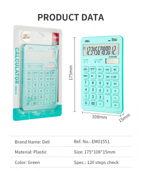 Калькулятор настольный Deli Touch EM01531 голубой 12-разр. - купить недорого с доставкой в интернет-магазине
