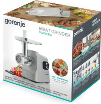 Мясорубка Gorenje MG2500DS 2500Вт серый/серебристый - купить недорого с доставкой в интернет-магазине