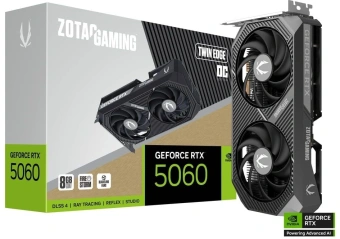Видеокарта Zotac PCI-E 5.0 RTX 5060 TWIN EDGE OC NVIDIA GeForce RTX 5060 8Gb 128bit GDDR7 2527/28000 HDMIx1 DPx3 HDCP Ret - купить недорого с доставкой в интернет-магазине