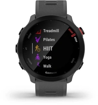 Смарт-часы Garmin Forerunner 55 42мм 1.04" LCD корп.серый рем.серый разм.брасл.:127-220мм (010-02562-13) - купить недорого с доставкой в интернет-магазине