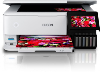 МФУ струйный Epson L8160 (C11CJ20404/403/402) A4 Duplex Net WiFi белый - купить недорого с доставкой в интернет-магазине