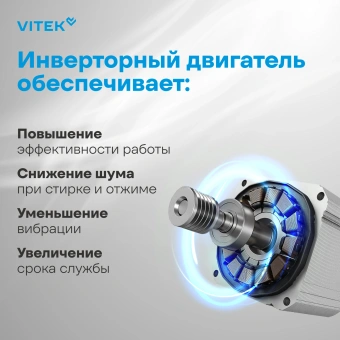 Стиральная машина Vitek VT-WME8203 класс: A+++ загр.фронтальная макс.:8кг белый инвертор - купить недорого с доставкой в интернет-магазине