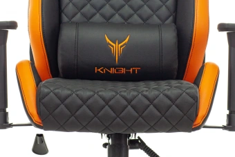 Кресло игровое Knight Outrider черный/оранжевый ромбик эко.кожа с подголов. крестов. металл - купить недорого с доставкой в интернет-магазине