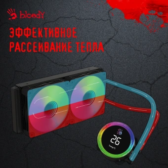 Система водяного охлаждения Bloody BD-LC240ARGB2 ARGB Soc-AM5/AM4/1200/1700/1851 черный 4-pin 22-35dB Al+Cu LCD 260W 1100gr Ret (BD-LC240ARGB2-BK) - купить недорого с доставкой в интернет-магазине