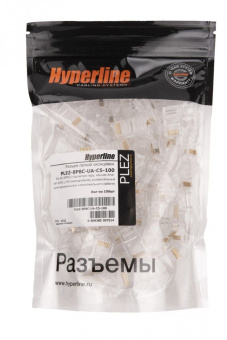 Коннектор Hyperline (PLEZ-8P8C-UA-C5-100) кат.5E RJ45 прозрачный (упак.:100шт) - купить недорого с доставкой в интернет-магазине