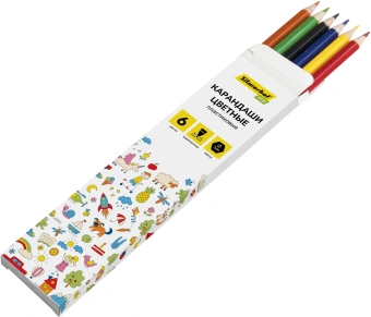 Карандаши цв. Silwerhof Eco 2.6мм шестигран. пластик ассорти 6цв. коробка/европод. - купить недорого с доставкой в интернет-магазине