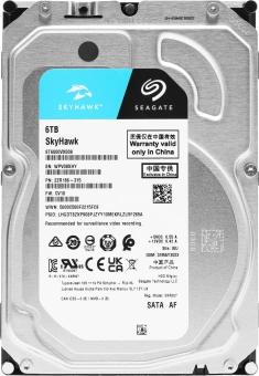 Жесткий диск Seagate SATA-III 6TB ST6000VX009 Surveillance Skyhawk 4KN (5400rpm) 256Mb 3.5" - купить недорого с доставкой в интернет-магазине