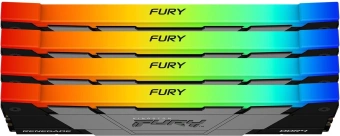Память DDR4 4x8GB 3200MHz Kingston KF432C16RB2AK4/32 Fury Renegade RGB RTL Gaming PC4-25600 CL16 DIMM 288-pin 1.35В dual rank с радиатором Ret - купить недорого с доставкой в интернет-магазине