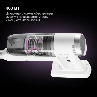 Пылесос Hyundai HYV-S5550 400Вт белый/серебристый - купить недорого с доставкой в интернет-магазине