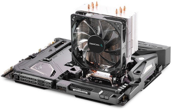 Устройство охлаждения(кулер) Deepcool Gammaxx 400 Blue Basic одноцветная Soc-AM5/AM4/1200/1700/1851 черный 4-pin 18-30dB Al+Cu 130W 640gr Ret (DP-MCH4-GMX400P-BL) - купить недорого с доставкой в интернет-магазине