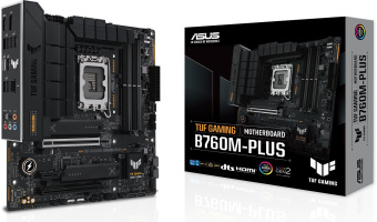 Материнская плата Asus TUF GAMING B760M-PLUS Soc-1700 Intel B760 4xDDR5 mATX AC`97 8ch(7.1) 2.5Gg RAID+HDMI+DP - купить недорого с доставкой в интернет-магазине