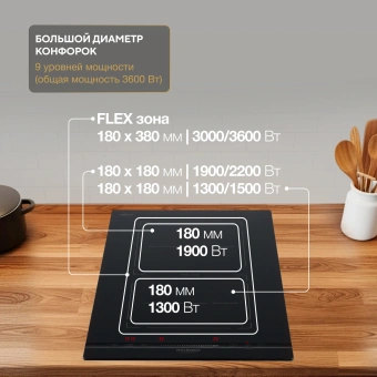 Индукционная варочная поверхность Hyundai HHI 3855 BG черный - купить недорого с доставкой в интернет-магазине