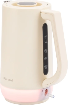 Чайник электрический Rondell RDE-WK808 1.7л. 2200Вт кремовый/белый корпус: металл - купить недорого с доставкой в интернет-магазине