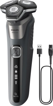 Бритва роторная Philips S5887/50 реж.эл.:3 питан.:аккум. серый - купить недорого с доставкой в интернет-магазине