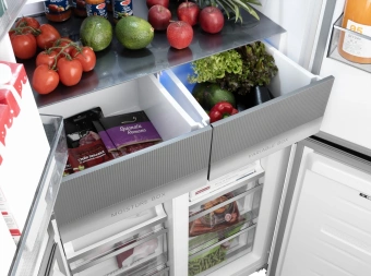 Холодильник Weissgauff WCD 450 Bru Steel Glass NoFrost Inverter 3-хкамерн. сталь инвертер - купить недорого с доставкой в интернет-магазине
