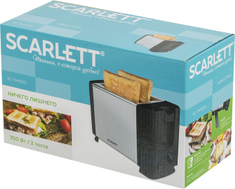 Тостер Scarlett SC-TM11012 700Вт серебристый/черный - купить недорого с доставкой в интернет-магазине