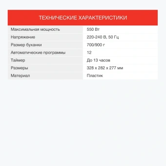 Хлебопечь Starwind SBM2086 550Вт черный - купить недорого с доставкой в интернет-магазине