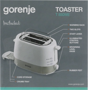 Тостер Gorenje T850WE 720Вт белый - купить недорого с доставкой в интернет-магазине