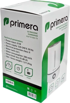 Увлажнитель воздуха Primera HUP-R1060-TA 25Вт (ультразвуковой) белый - купить недорого с доставкой в интернет-магазине