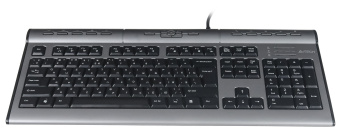 Клавиатура A4Tech KLS-7MUU серебристый/черный USB slim Multimedia (KLS-7MUU USB) кабель 1.5м - купить недорого с доставкой в интернет-магазине