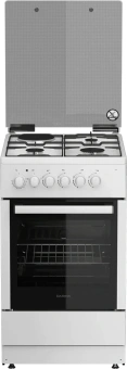 Плита Комбинированная Darina 1F KM241 323 белый (стеклянная крышка) реш.сталь - купить недорого с доставкой в интернет-магазине