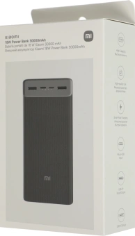 Мобильный аккумулятор Xiaomi BHR9126GL 30000mAh 18W 2.6A 2xUSB-A/USB-C черный - купить недорого с доставкой в интернет-магазине
